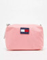 Tommy Jeans logo washbag in pink