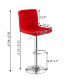 Фото #9 товара Adjustable Swivel Bar Stool Counter Height Bar Chair PU Leather