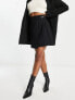 & Other Stories wool pleated wrap mini skirt in black