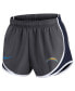 Women's Charcoal Los Angeles Chargers Logo Performance Tempo Shorts