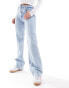 Фото #4 товара Stradivarius STR straight leg jean with stretch in light blue