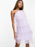 Collective the Label tiered tulle mini dress in lilac