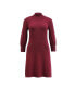 ფოტო #5 პროდუქტის Women's Long Puff Sleeve Mock Neck Sweater Dress