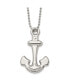 Фото #1 товара Chisel polished Hollow Anchor Pendant on a Ball Chain Necklace