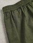 COLLUSION pull on shorts in dark khaki Зеленый, 2XS - W26-28 - фото #4