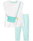 ფოტო #4 პროდუქტის Toddler Girls 2-Pc. Smiley Charm Tunic & Check French Terry Leggings Set. Created for Macy's