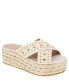 Фото #1 товара Women's Gladda Studded Flatform Raffia Slip-On Crossband Wedge Sandals