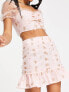 Фото #3 товара Collective the Label exclusive mini skirt co-ord in blush glitter heart