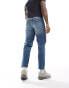 ASOS DESIGN tapered fit jeans in dark wash blue - MBLUE Голубой, W26 L30 - фото #3