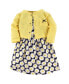 ფოტო #1 პროდუქტის Baby Girls Cotton Dress and Cardigan 2pc Set, Daisy