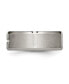 ფოტო #3 პროდუქტის Titanium Brushed Center Cross Design Beveled Edge Band Ring