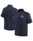 ფოტო #2 პროდუქტის Men's Navy Chicago Bears Sideline Coach Short Sleeve Hoodie Quarter-Zip Jacket