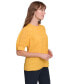 ფოტო #3 პროდუქტის Women's Solid Round-Neck Short-Sleeve Blouse