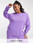 ASOS DESIGN Curve sweatshirt in purple