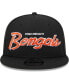 Фото #4 товара Men's Black Cincinnati Bengals Main Script 9FIFTY Snapback Hat