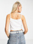 COLLUSION crop cami top in white