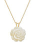 Фото #1 товара Macy's mother-of-Pearl Rose 18" Pendant Necklace in 10k Gold