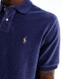 Фото #2 товара Polo Ralph Lauren icon logo cord knit polo classic oversized fit in navy