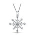 ფოტო #1 პროდუქტის Simple CZ Cubic Zirconia Accent Christmas Holiday Party Frozen Winter Snowflake Pendant Necklace For Women For Teen Sterling Silver
