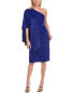 Фото #1 товара Aidan Mattox One-Shoulder Draped Dress Women's Blue 0