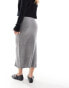 Фото #5 товара ASOS DESIGN Petite knitted midi skirt in grey