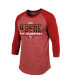 Фото #3 товара Men's Threads Scarlet San Francisco 49ers 2023 NFC Champions Tri-Blend Raglan 3/4-Sleeve T-shirt