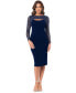 ფოტო #1 პროდუქტის Women's Studded Mesh-Yoke Midi Dress