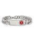 Stainless Steel Polished Red Enamel Medical ID 8.5" Bracelet