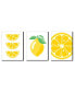 Фото #1 товара So Fresh - Lemon - Citrus Wall Art Room Decor - 7.5 x 10 inches Set of 3 Prints