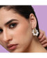 Women's White Circular Drop Earrings