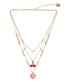 Фото #1 товара Betsey Johnson faux Stone Heart Charm Layered Necklace