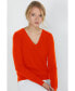 ფოტო #3 პროდუქტის Women's 100% Pure Cashmere Long Sleeve Pullover V Neck Sweater (8160, Lime, Large )