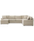 Фото #13 товара Wrenley 138" 5-Pc. Fabric Modular Sleeper Chaise Sectional Sofa, Created for Macy's