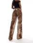 Jaded Rose wide leg trouser in leopard print