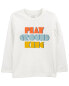 Toddler Playground King Long-Sleeve Tee - White 4T