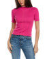 Фото #1 товара Oscar De La Renta Mock Neck Ribbed Silk-Blend Pullover Women's Pink S
