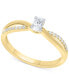 ფოტო #1 პროდუქტის Diamond Oval-Cut Swirl Solitaire Engagement Ring (1/4 ct. tw) in 14k White, Yellow or Rose Gold