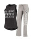 ფოტო #1 პროდუქტის Women's Black, Gray Las Vegas Raiders Plus Size Meter Tank Top and Pants Sleep Set