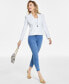 Фото #4 товара Women's Denim Single-Button Blazer, Created for Macy's