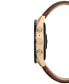 ფოტო #2 პროდუქტის Unisex CZ Smart Wear OS Brown Perforated Leather Strap Smart Watch 45mm