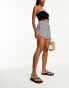 Фото #2 товара Mango checked detail shorts in black