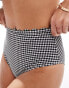 Peek & Beau Fuller Bust high waist bikini bottom in black and white gingham Черный, 34 - фото #2