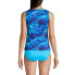 Women's Long Chlorine Resistant High Neck UPF 50 Modest Tankini Swimsuit Top