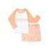 Фото #1 товара Wonder Nation Toddler Boy Peach Polyester Long Sleeve Rashguard Swim Set 2T