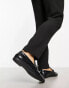 ASOS DESIGN loafers in black faux croc with gold snaffle Черный, 39 - фото #2