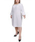 Фото #3 товара Plus Size 3/4 Length Imitation-Pearl Detail Dress