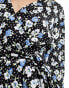 Wednesday's Girl ruffle wrap ditsy floral midi dress in black BLACK/BLUE DITSY, 2XS - фото #4