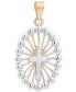 Cross Beaded Edge Pendant in 14k Two-Tone Gold, Created for Macy's
