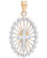 ფოტო #1 პროდუქტის Cross Beaded Edge Pendant in 14k Two-Tone Gold, Created for Macy's