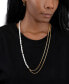 14k Gold-Plated Curb Chain & Mother-of-Pearl Draping Asymmetrical Strand Necklace, 26" + 3" extender